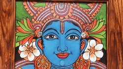 Lord Krishna Mural Painting | Kerala Krishna Mural Painting
