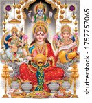 Lord Laxmi, Lord Ganesha, Lord Saraswati with colorful background wallpaper , Diwali Pooja poster design for wallpaper