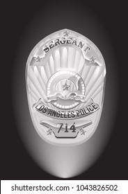 Los Angeles Black And White Sergeant Badge.