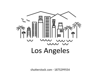 Los Angeles Line Art Illustration