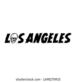 Los Angeles Skull Text Black White Stock Illustration 1698270925 ...
