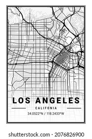 Los Angeles - United States Light City Map