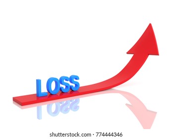     Loss Concept with Arrow - 3D Rendered Image 