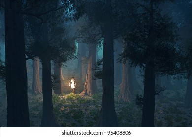 Lost Woman In The Deep Forest