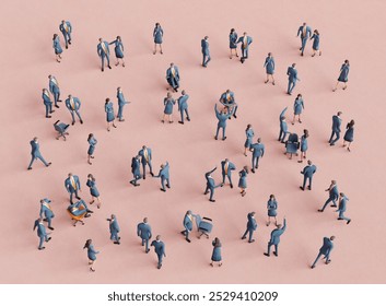 Lots of business people at meeting, seminar, presenting, People talking and sharing ideas. 3D rendering - Powered by Shutterstock