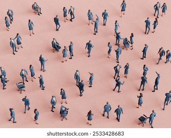 Lots of business people in suits are working together, meeting, conference, view from top. 3D rendering - Powered by Shutterstock