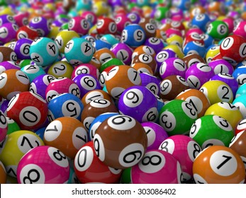 lottery balls with depth of field