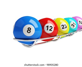 lottery balls on a white background