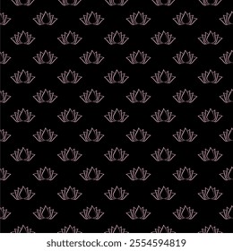 Lotus flower design Icon seamless pattern isolated on black background - Powered by Shutterstock