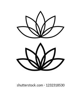 Fivepetals Lotus Flower Symbol Yoga Vector Stock Vector (royalty Free 