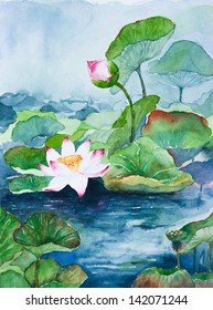 Lotus ' Watercolor Painting