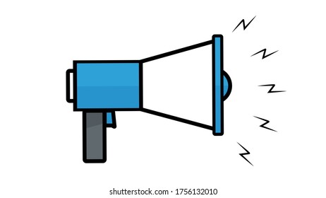 Loudspeaker Protest Civil Unrest Symbol Or Icon Blue