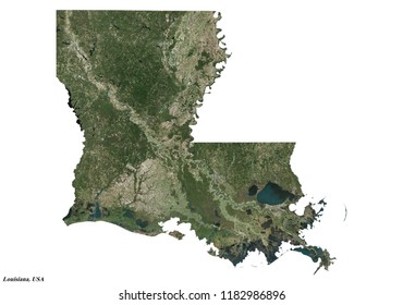 Louisiana Map (3D Rendering)