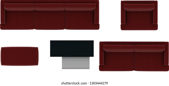 Lounge Suite Overhead View Couch Top Stock Illustration 1303444279 ...