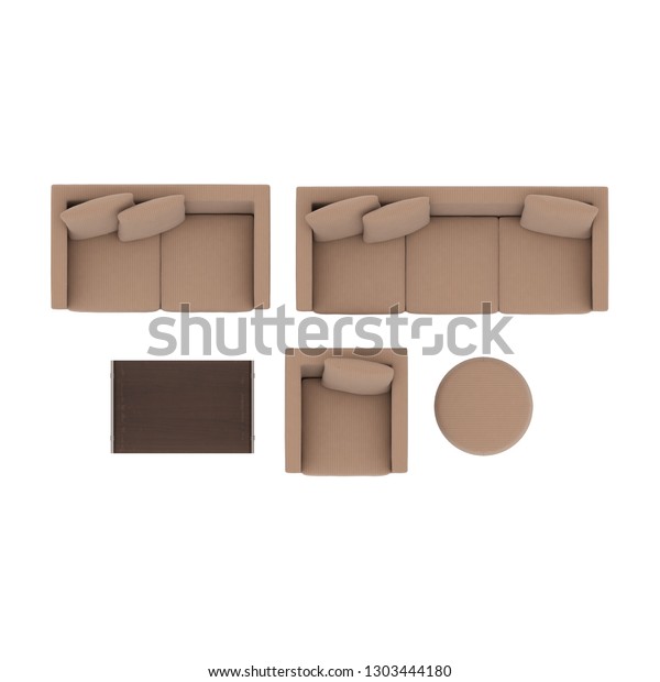 Lounge Suite Overhead View Couch Top Stock Illustration 1303444180