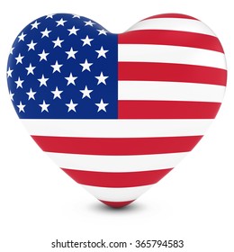 Love America Concept Image - Heart Textured With US Flag