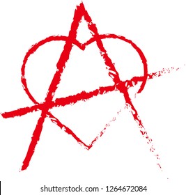 Love Anarchy Symbol Grunge Style Stock Illustration 1264672084 ...