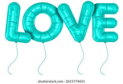 Love Balloon Text 3D Render