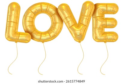 Love Balloon Text 3D Render