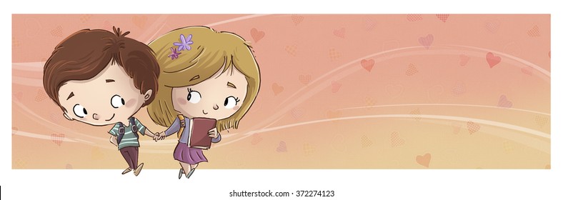 Romantic Drawings With Boy And Girl Images Stock Photos Vectors Shutterstock