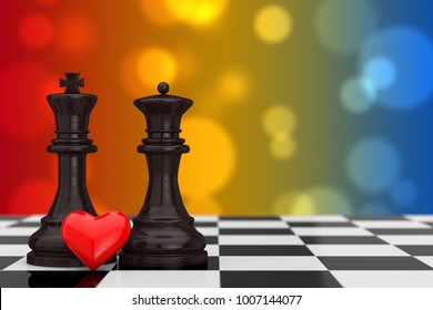 Love Concept Chess King Queen Figures Stock Illustration 1007144077 ...