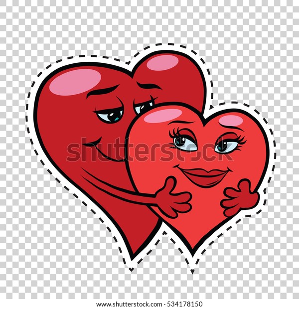 Love Couple Hug Red Hearts Valentines Stock Illustration 534178150