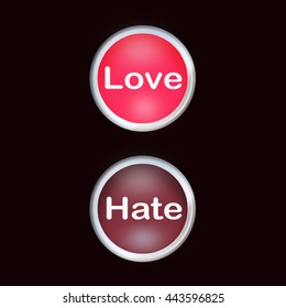 Love and Hate buttons