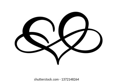 Heart Love Sign Forever Logo Infinity Stock Vector (Royalty Free ...