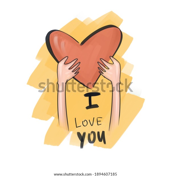Love. Illustration in jpg file. Saint valentines
gift card.