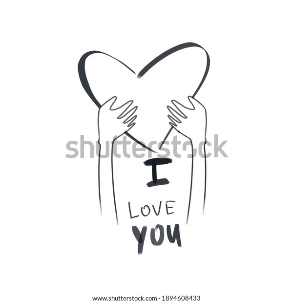 Love. Illustration in jpg file. Saint valentines\
gift card.