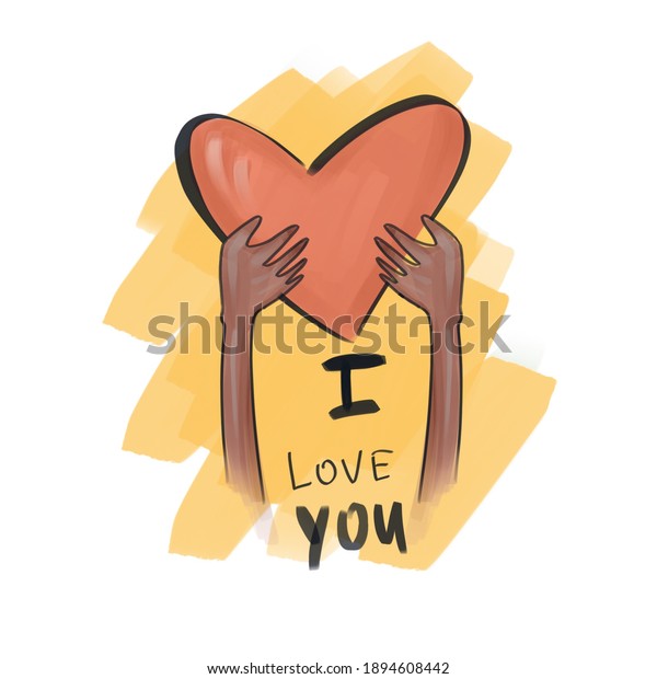 Love. Illustration in jpg file. Saint valentines\
gift card.