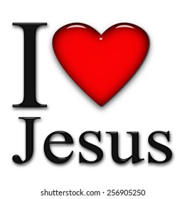 I Love Jesus, Font, Heart And White Background