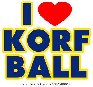 I Love Korfball square sticker heart white