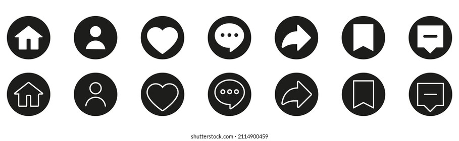 Love Like Comment Share Logo Set Stock Illustration 2114900459 ...