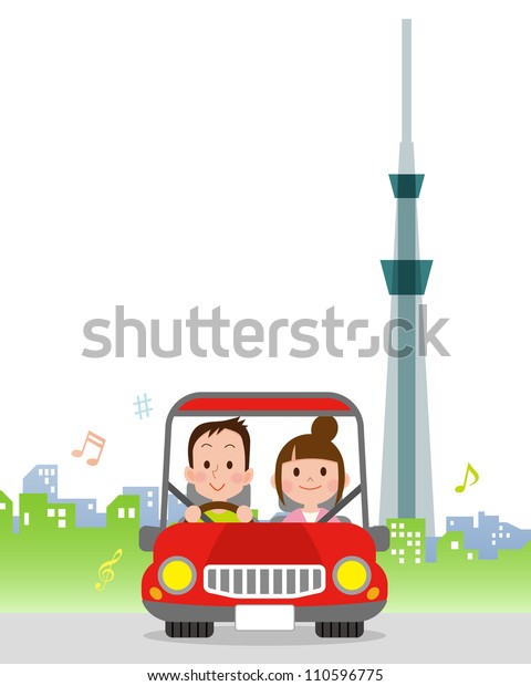 love man and woman riding
in a car