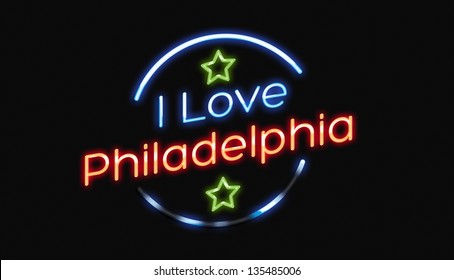 I Love Philadelphia Neon Sign