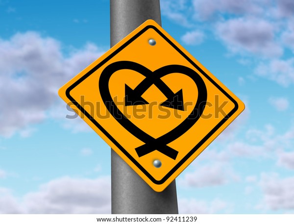 Love Road Sign Two Curved Arrows Stock Illustration 92411239 6657