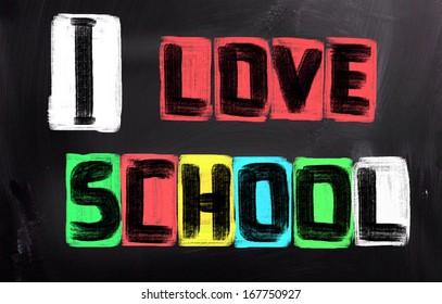 I Love School Concept