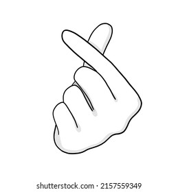 Love Sign By Fingers Kpop Korean Stock Illustration 2157559349