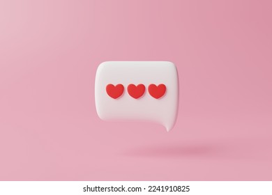 love speech bubbles in 3d rendering design.