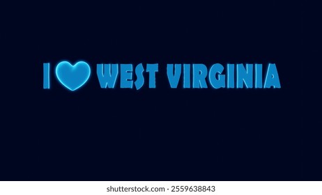 I LOVE WEST VIRGINIA NEON DESIGN - Powered by Shutterstock