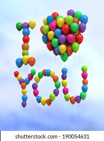  i love you text using balloons 