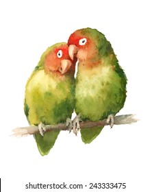 Lovebird Watercolor Images, Stock Photos & Vectors | Shutterstock