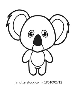 Lovely Baby Koala Line Art Black Stock Illustration 1951092712 