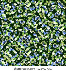 
Lovely Love Little Tiny Small  Blue Green Violet Rose Flowers on Floral Dark Seamless Repeating Background Artistic Wallpaper Pattern for Valentine's Day Baby Bridal Shower  Holiday Garden Party