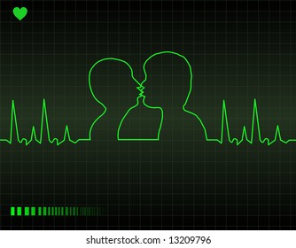 Lovers heart cardiogram