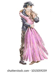 Lovers Hugs in Light
