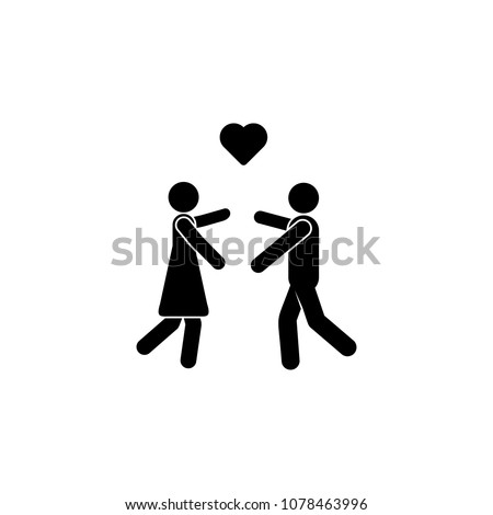 Royalty Free Stock Illustration Of Lovers Run Each Other Icon