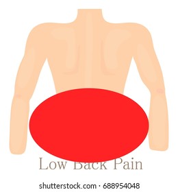 Low Back Pain Icon. Cartoon Illustration Of Low Back Pain  Icon For Web Isolated On White Background