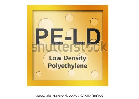 Low density polyethylene (LDPE or PE-LD) polymer symbol isolated, 3d rendering